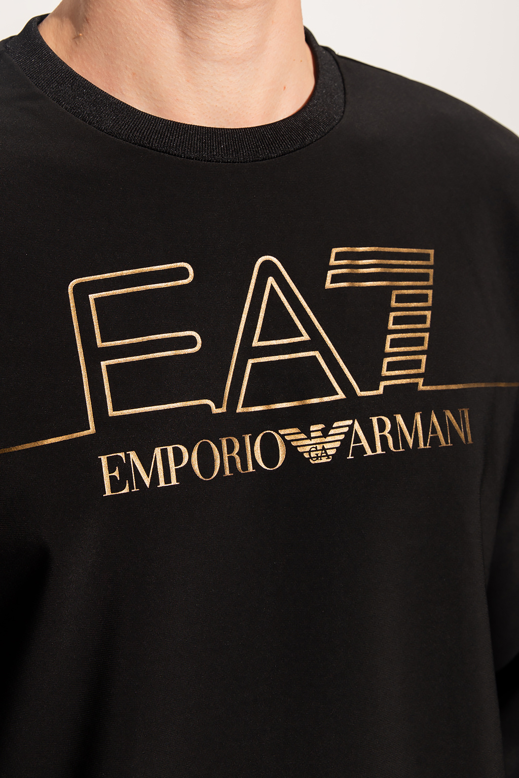 Emporio Armani Pre-Owned-block crew-neck T-shirt - cashmere